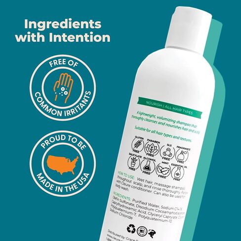 Cleure Hypoallergenic Volumizing Shampoo for Sensitive Skin - Fragrance Free, SLS Free & Paraben Free (12 oz, Pack of 1) in Saudi Arabia