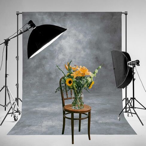 Abstract Texture Photography Backdrop, Thickened Microfiber Fabric with Roller Pocket, Portrait and Headshot Background for Photoshoot, Photo Video Studio Prop(Grey,8x10ft,No Stand) in Saudi Arabia