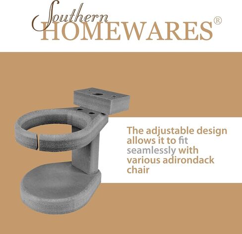 Adirondack Chair Cup Holder Attachment – Adjustable Poly Lumber Drink Holder – Outdoor Accessory for Polywood Furniture, Light Grey in Kuwait