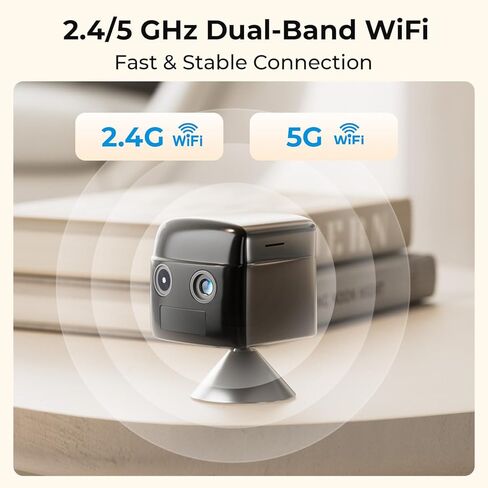 كاميرا خفية فائقة الدقة 4K مع شبكة WiFi مزدوجة النطاق - عمر بطارية طويل 300 يوم، دعامة مغناطيسية، رؤية ليلية، تنبيهات حركة الذكاء الاصطناعي، صوت ثنائي الاتجاه - أمان داخلي سري للمنزل والحيوانات الأليفة ومراقبة المربيات in Kuwait