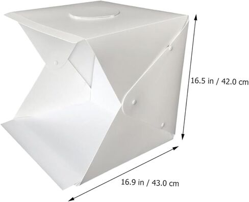 SHOWERORO Portable Photography Backdrop Light Box 40cm Large Foldable Photo Tent with Dual LED Strips and 2 Color Backdrops for Product Display and Studio Shooting in Kuwait