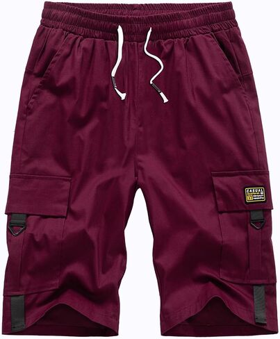 VtuAOL Men's Cargo Shorts Elastic Waist Casual Cotton Shorts with Multi Pockets in Saudi Arabia