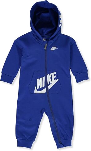 أغطية رأس بأكمام طويلة وسحاب كامل للأولاد من Nike، Game Royal (66g805-u89)/أبيض، 6 أشهر in Kuwait