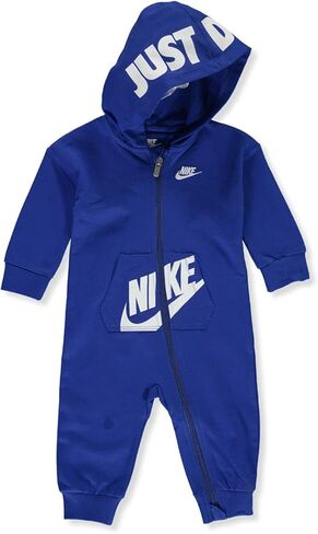 أغطية رأس بأكمام طويلة وسحاب كامل للأولاد من Nike، Game Royal (66g805-u89)/أبيض، 6 أشهر in Kuwait