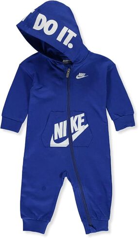 أغطية رأس بأكمام طويلة وسحاب كامل للأولاد من Nike، Game Royal (66g805-u89)/أبيض، 6 أشهر in Kuwait