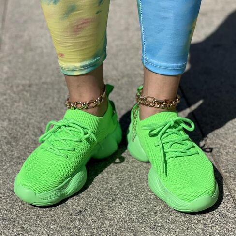 Women's Slip On Sneakers – Breathable Lightweight Walking & Running Shoes for Sport, Casual Outdoor, and Fashion Use,Grass Green in Saudi Arabia