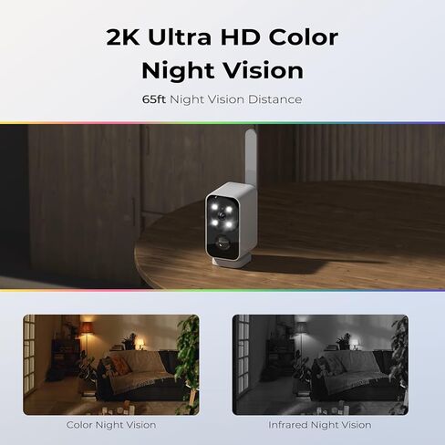 SEHMUA No WiFi Cellular Security Camera, Built-in 4G LTE SIM Card, 180° Pan, 2K Live Feed, Color Night Vision, Motion Detection, 2-Way Talk, Solar Camera for RVs/Camping/Travel & Indoor/Outdoor in Saudi Arabia