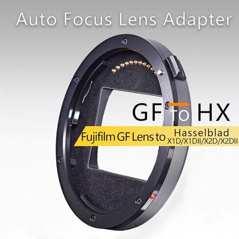 محول عدسة Boryoza GF-HX Auto Foucs متوافق مع عدسة Fujifilm GF Mount (GF35-70 GF32-64 GF45-100 GF110 GF80 GF63 والمزيد) إلى جسم Hasselblad X1D X1DII X2D X2DII (لا يمكن استخدامه على جسم 907x) in Kuwait