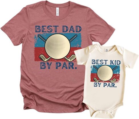 Best Dad and Kid by Par Matching Shirt – Dad and Baby Golf Outfit, Daddy and Me Father Daughter or Son Shirt, First Father’s Day or New Dad Birthday Gift in Kuwait
