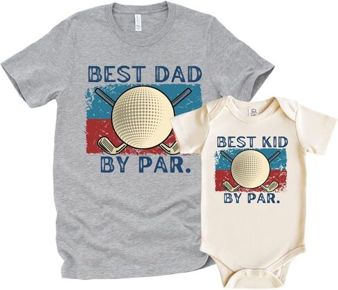 Best Dad and Kid by Par Matching Shirt – Dad and Baby Golf Outfit, Daddy and Me Father Daughter or Son Shirt, First Father’s Day or New Dad Birthday Gift in Kuwait