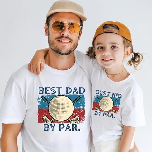 Best Dad and Kid by Par Matching Shirt – Dad and Baby Golf Outfit, Daddy and Me Father Daughter or Son Shirt, First Father’s Day or New Dad Birthday Gift in Kuwait