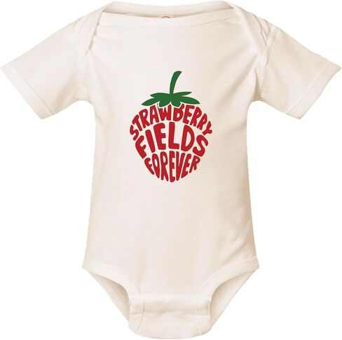 Tees & Tails Strawberry Field Forever Baby Unisex Short Sleeve Bodysuit |1817 in Saudi Arabia