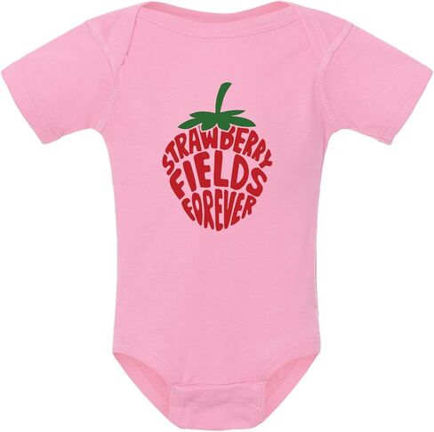 Tees & Tails Strawberry Field Forever Baby Unisex Short Sleeve Bodysuit |1817 in Saudi Arabia