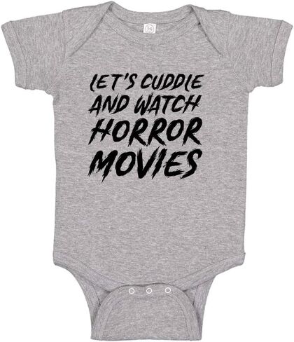 Let's Cuddle and Watch Horror Movies Baby Bodysuit or Toddler T-Shirt Halloween Spooky Baby Clothes in Saudi Arabia