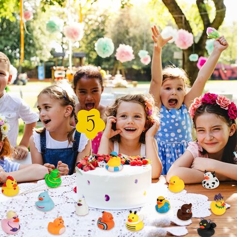 EKisemio 120pcs Cruise Ducks Kits Include 40 Rubber Ducks with 40 Cruising Duck Tags & 40 Rubber Bands, Rubber Ducks Bulk for Cruise Ship for Squeeze Games Classroom Prize Bath Toys and Party Favors in Kuwait