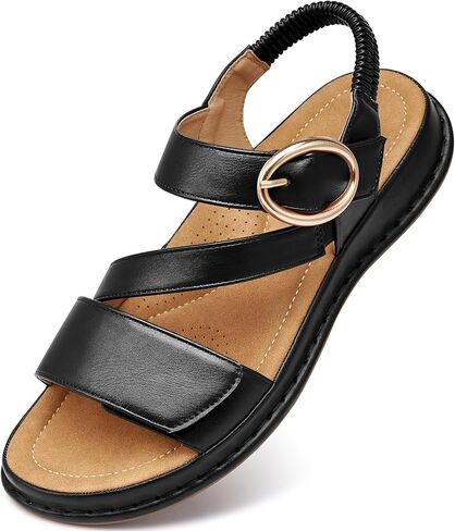 Aomigoct Womens Dressy Summer Sandals: Comfortable Insole & Arch Support for Casual Outings - Non-Slip Sole & Adjustable Straps for Confident Walking - Active Women 30-50 in Saudi Arabia