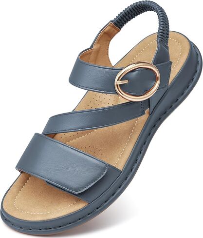 Aomigoct Womens Dressy Summer Sandals: Comfortable Insole & Arch Support for Casual Outings - Non-Slip Sole & Adjustable Straps for Confident Walking - Active Women 30-50 in Saudi Arabia