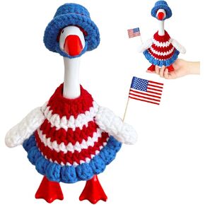 St Patrick's Day Desk Goose Outfits 7 Inch Knit Goose Outfits St Patricks Mini Desk Duck Clothe for Magnetic Geese StatueTable Desk Key Holder Decoration in Saudi Arabia
