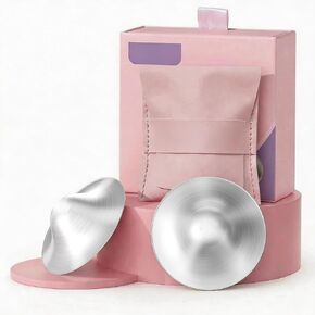 Silver Nursing Cups - 2Pcs -Silver Nipple Covers Breastfeeding for Baby and Mommy Breast Shell,Silver Nipple Covers Breastfeeding in Kuwait