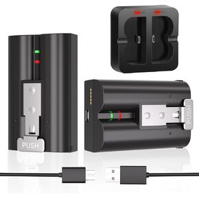 KUNLUN 2-Pack 7200mAh Battery with Charger Station for Ring Doorbell Camera | 3.6V Rechargeable Battery, Dual-port Charging Station, for Ring Camera Doorbell 2/3/4, Spotlight Cam, Stick Up Cam in Kuwait