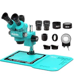 Dustproof System Stereo Trinocular Microscope 6.5-55X Large-Field 4K HDMI USB Camera Phone Soldering PCB Repair (RF-55PM-B52-2K Set) in Kuwait