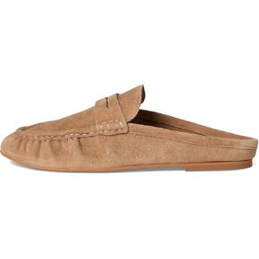 MAVMAX Mule Loafers for Women Slip On Round Closed Toe Backless Flats Fashion Ruched Comfortable Casual Slides Shoes,Tan,US9 in Kuwait