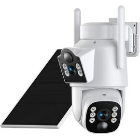 Camcamp Solar Security Cameras Wireless Outdoor, Dual Lens 4-Camera System | 10CH NVR with 500GB Local Storage, 2K Color Night Vision, 2-Way Audio, 2.4/5GHz WiFi, No Monthly Fee for Home Security in Kuwait