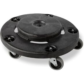Rubbermaid Commercial Products BRUTE Square Dolly, 300-Pound Capacity, Black, Compatible with BRUTE Trash/Garbage Cans, Heavy Duty Plastic Dolly with Wheels in Kuwait