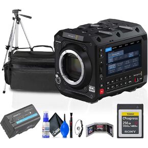 كاميرا Blackmagic Design Pyxis 6K ذات الإطار الكامل للسينما (Leica L) (CINECAMCPYXA60LFL) + بطاقة CFexpress من النوع B سعة 256 جيجابايت + حافظة + حامل ثلاثي القوائم + BP-U35 + طقم تنظيف + محفظة بطاقات + غطاء عدسة in Kuwait