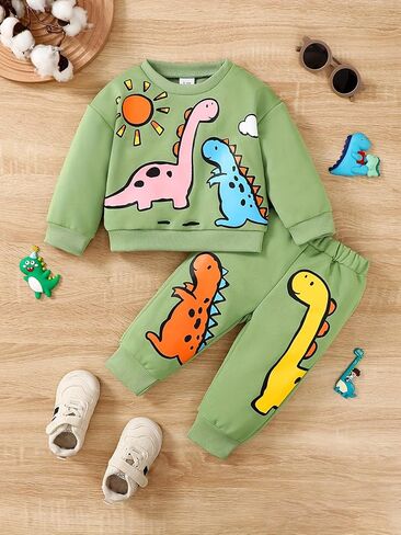 Toddler Baby Boys Clothes Sweatshirt Top Pants Set Cute Outfit in Kuwait