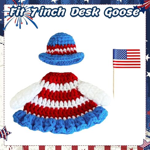 St Patrick's Day Desk Goose Outfits 7 Inch Knit Goose Outfits St Patricks Mini Desk Duck Clothe for Magnetic Geese StatueTable Desk Key Holder Decoration in Saudi Arabia