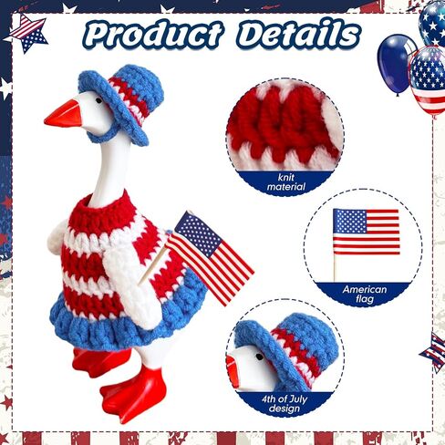 St Patrick's Day Desk Goose Outfits 7 Inch Knit Goose Outfits St Patricks Mini Desk Duck Clothe for Magnetic Geese StatueTable Desk Key Holder Decoration in Saudi Arabia