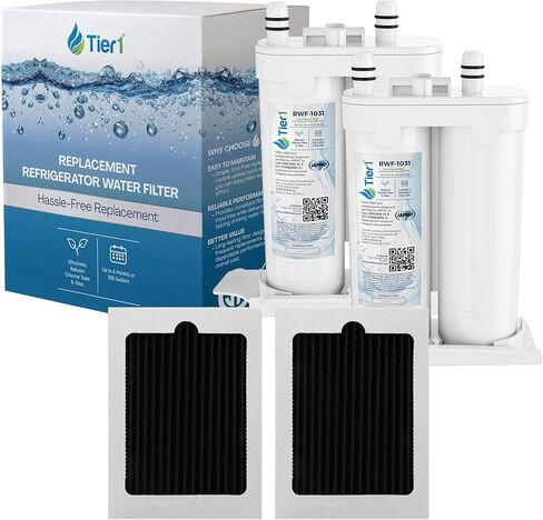 Tier1 PureSource2 Refrigerator Water & Air Filter Combo 2-pk | Replacement for WF2CB, NGFC 2000, 1004-42-FA, 469911, 469916, FC100, EWF2CBPA, PAULTRA, Fridge Filter in Saudi Arabia
