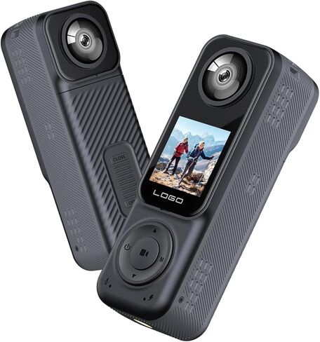 4K Handheld Vlogging Camera with Front and Rear Dual Cameras, WiFi Action Camera for YouTube, Pocket POV Camera for Travel, Blogging, and Outdoor Activities, 32GB Card Included in Kuwait
