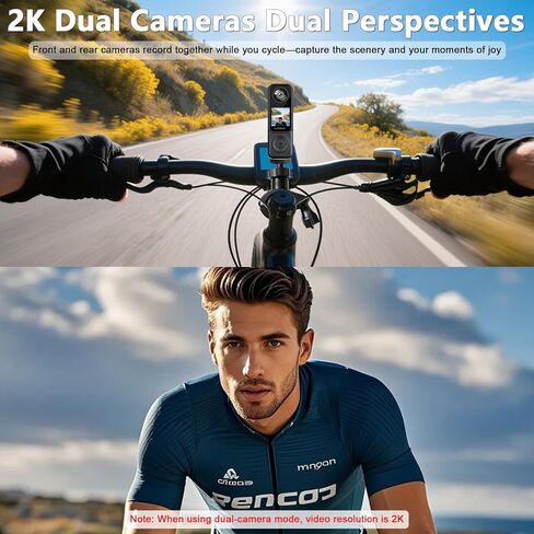 4K Handheld Vlogging Camera with Front and Rear Dual Cameras, WiFi Action Camera for YouTube, Pocket POV Camera for Travel, Blogging, and Outdoor Activities, 32GB Card Included in Kuwait
