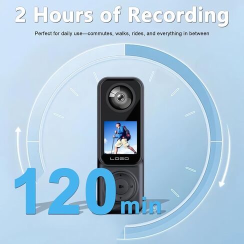 4K Handheld Vlogging Camera with Front and Rear Dual Cameras, WiFi Action Camera for YouTube, Pocket POV Camera for Travel, Blogging, and Outdoor Activities, 32GB Card Included in Kuwait