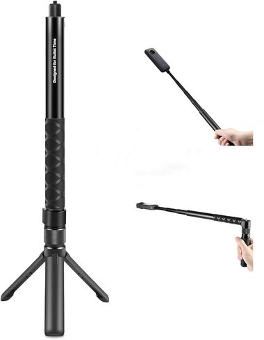 2-in-1 Selfie Stick Tripod for Insta360 X4/X3/DJI Osmo Action, 360 Camera Bullet Time Rotating Handle, 110cm Extendable Selfie Stick with Desktop Tripod in Kuwait