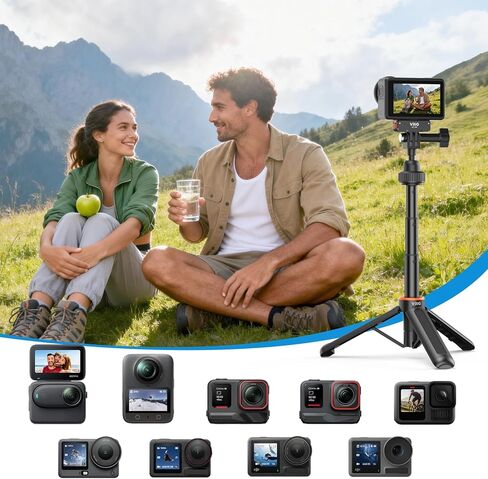 حامل ثلاثي عصا سيلفي تلسكوبي من VRIG AC-80 لكاميرا الحركة، متوافق مع GoPro Hero 13، Insta360 Ace Pro 2/ Ace Pro in Kuwait