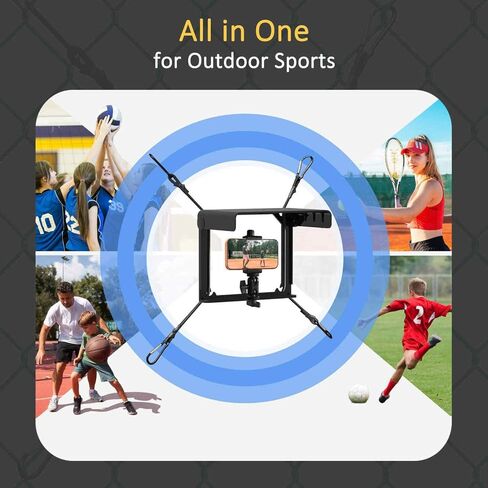 Cell Phone Fence Mount with Shade, Phones Holder Mounting Kit for iPhone, Mevo Start and Other Action Cameras, for Recording Baseball, Hockey, Softball and Tennis Games (Black) in Saudi Arabia