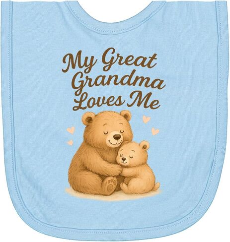 inktastic Great Grandma Loves Me Newborn Bib in Kuwait