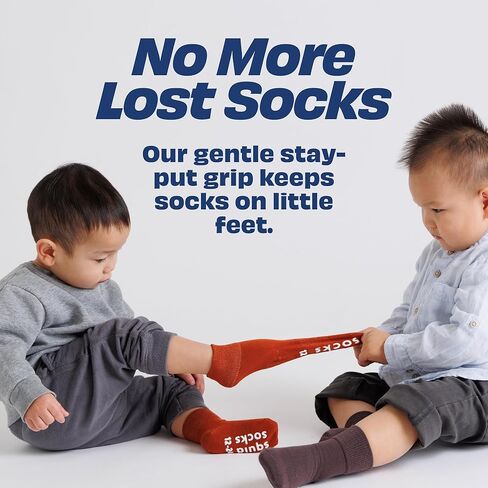 squid socks Cotton Grip Socks Babies & Toddlers | Stay-On, Anti-Slip Ankle Socks Shark Tank Featured | US Age 2T-3T Cleary in Kuwait