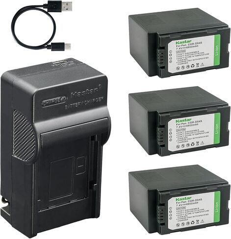 شاحن بطارية Kastar AC وUSB-C، متوافق مع باناسونيك CGA-D54 CGR-D54 VW-VBD29 VW-VBD55، لكاميرات الفيديو AG-AC90 DVC30 DVX100 HVX200 NV-MX500 HDC-Z10000 in Kuwait