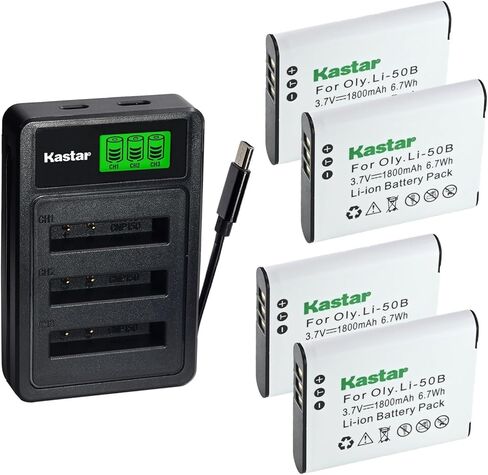 شاحن Kastar LZD3 USB ثلاثي متوافق مع كاميرات باناسونيك VW-VBX090 HX-WA03 WA20 WA30 HX in Kuwait