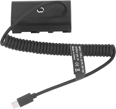 Dummy Battery, Type C to NP Fast Charging with Circuit Protection, Ideal for Camera, Monitor & LED Light Continuous Power Adapter in Kuwait