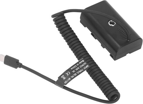 Dummy Battery, Type C to NP Fast Charging with Circuit Protection, Ideal for Camera, Monitor & LED Light Continuous Power Adapter in Kuwait