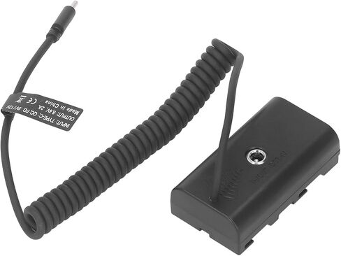 Dummy Battery, Type C to NP Fast Charging with Circuit Protection, Ideal for Camera, Monitor & LED Light Continuous Power Adapter in Kuwait