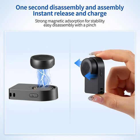Charging Base for Insta360 Mic Air, Magnetic Suction Portable Charger Dock, Compact On-the-Go Power Station for Wireless Microphone in Kuwait