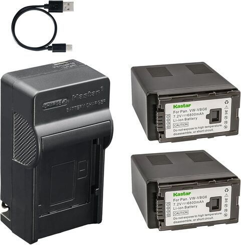 Kastar AC & USB-C Battery Charger, Compatible with Panasonic VW-VBG6 CGA-E625, for AG-AC130 AC160 AF100 HMC150 HMC70 HMC80 HMR10 Camcorders in Kuwait