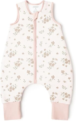 Konssy Toddler Sleep Sack with Legs, Rayon Made from Bamboo 1.0 TOG Quilted Wearable Blanket, 2-Way Zipper, Machine Washable in Kuwait