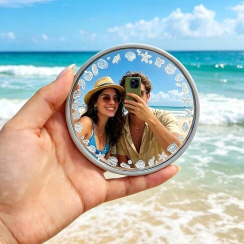 2 Pcs DIY Convex Selfie Mirror with Stickers & Pouches, Shatterproof Handheld Mirror for Travel Photography, Photography Viewfinder for Aesthetic Selfies, Gift for Photographer in Kuwait